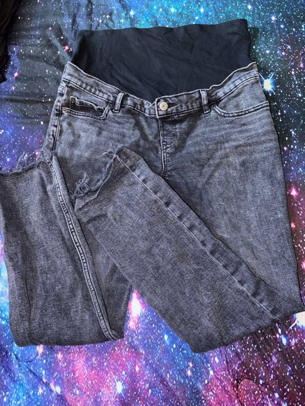 GAP Maternity Straight Leg Jeans in Washed Black